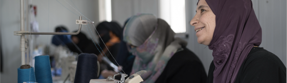 A woman working in a sewing factory