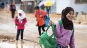 A Syrian girl at Zaatari refugee camp in Jordan on 2018-12-15
