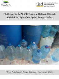 Challenges in the WASH Sector in Dahiyet Al Malek Abdallah in Light of the Syrian Refugee Influx
