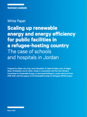 Scaling up renewable energy and energy efficiency for public facilities in a refugee-hosting country: The case of schools and hospitals in Jordan